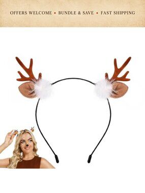 Reindeer Antler Headband Christmas Halloween Costume Hair Accessory
